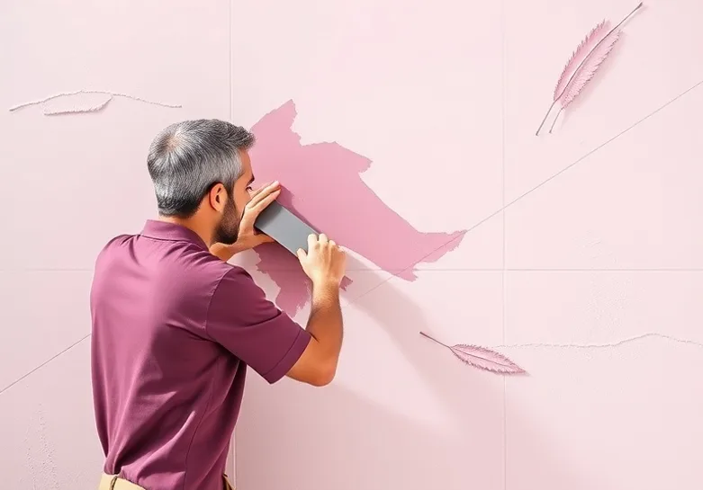Application d'un enduit décoratif à la lisseuse sur un mur